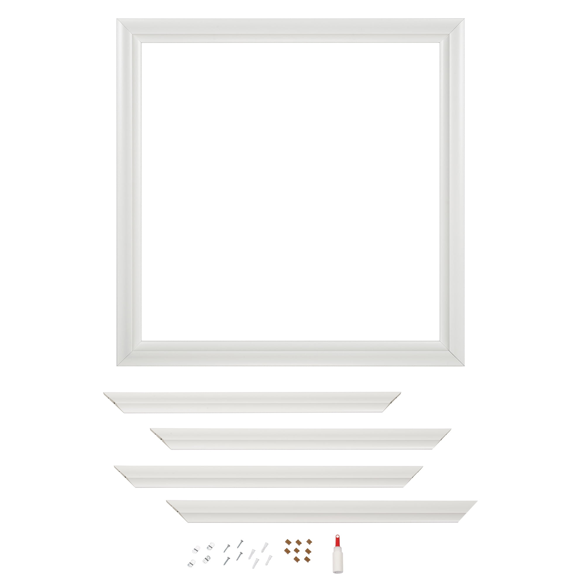 Zenna Home Decorative Mirror Framing Kit, with Beveled Edges, 36 x 36 in., White