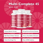 Celebrate Vitamins Multi-Complete 45 Bariatric Multivitamin with Iron Chewables, 45 mg of Iron, Watermelon, 180 count
