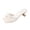 White, variant on Women's Mesh Bow Square Toe Mule Sandals, Sexy Open Toe Kitten Heel Slide Sandals for Party Work Business Casual Office Siren White Size 39
