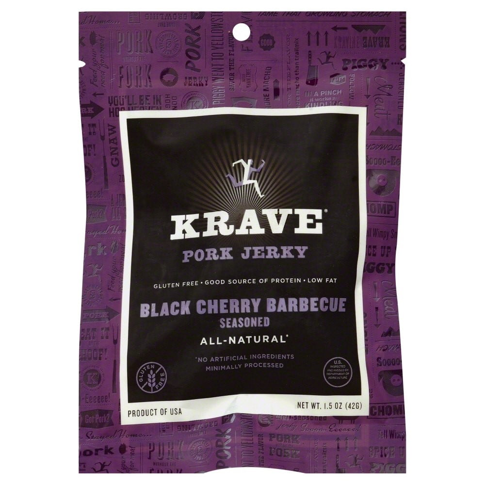 Krave All Natural Jerky 1.5 Ounce Bags (Black Cherry Barbeque Pork ...