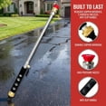 thumbnail image 6 of RVKXHD Garden Hose Nozzle High Pressure With 5 Interchangeable Nozzles, 3/4" Standard Connector & 1/2" Garden Hose Quick-Fit Adaptor, Jet Hose Pressure Nozzle for Car, Patio & Garden Cleaning – Black, 6 of 8