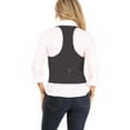 thumbnail image 3 of Women's Casual Button Down Racerback Belt Slim Fitted Tuxedo Suit Vest Top S-3XL, 3 of 5