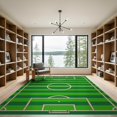 thumbnail image 2 of ODIKA Football Field Soccer Striped Goal Borders Hockey Shaped Artificial Low Profile Flatwoven for Great Room, Indoor Open Concept, Large Living, 2 of 7