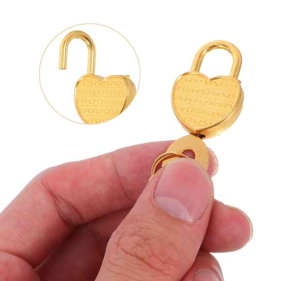 HEANUJJ 12 Sets Heart Shaped Tiny Padlocks with Keys, Iron Golden for Students, Office, Travel, and Locker Use