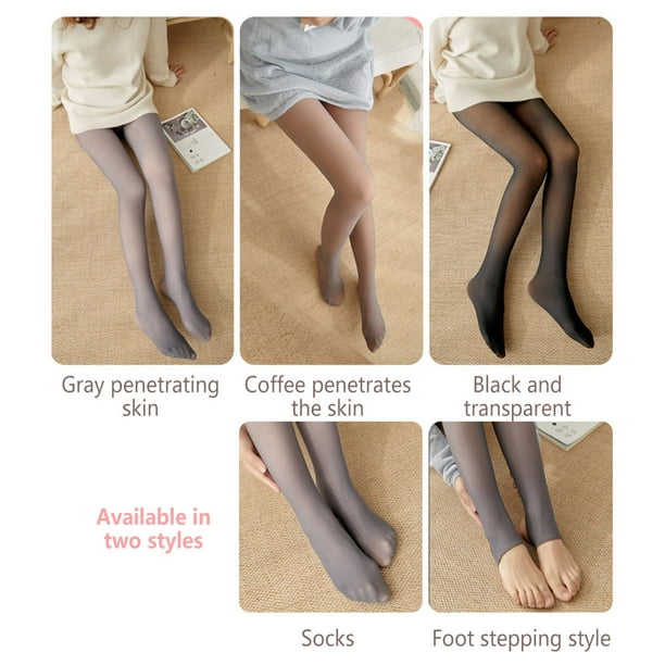 Women Stockings Breathable Lightweight Thermal Pants Winter Warm Leggings  Pantyhose Sock Velvet Tights High Waist Stocking Black Skin Color 230g No  Plush 