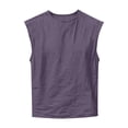 thumbnail image 2 of BXINGOHAI Men's Workout Sleeveless Shirt Quick Dry Stretchy Swim T-Shirts Athletic Gym Running Beach Tank Top Purple,M, 2 of 2