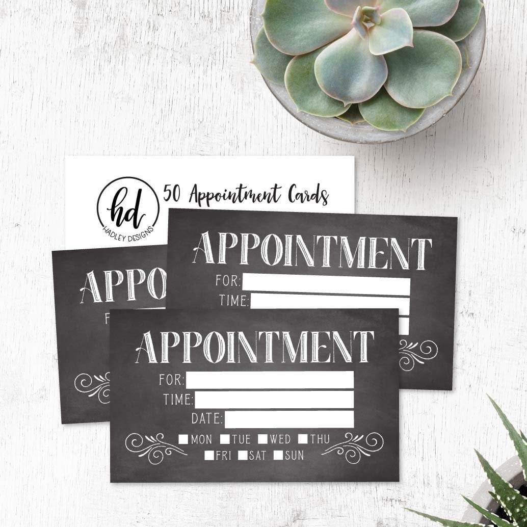 50 Floral Rustic Chalkboard Appointment Reminder Cards Therapy Salon Custom Personalized Blank Recall Service Reminder Note Cleaning Business With Medical Doctor Next Apt Dental Dog Grooming 
