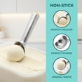 thumbnail image 2 of REGALWOVEN Ice Cream Scoop, 1 Pcs Aluminum Ice Cream Scooper, Comfortable Ergonomic Handle, Easy Release, Easy Clean, for Gelato, Cookie Dough Silver 7.1 in, 2 of 7
