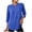 Blue, variant on 3/4 Sleeve Athletic Shirt For Women, Round Neck Curved Hem Tunic Top, Ladies Fall Casual Workout Pullover Tee Shirts S-XXL