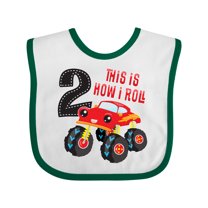 Inktastic Monster Truck How I Roll 2nd Birthday Boys Baby Bib