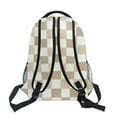 thumbnail image 6 of School Backpack Lightweight Multipocket College High Middle Student Bag 15L Beige Brown White Checkered, 6 of 9