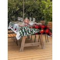 thumbnail image 2 of Outdoor Tablecloth with Umbrella Hole and Zipper, Christmas Gnomes Rectangle Table Cloth 60x102 Inch Waterproof Tablecloth, Red Black Plaid Xmas Tree Snowflake Picnic Table Cover for Patio Camping, 2 of 7