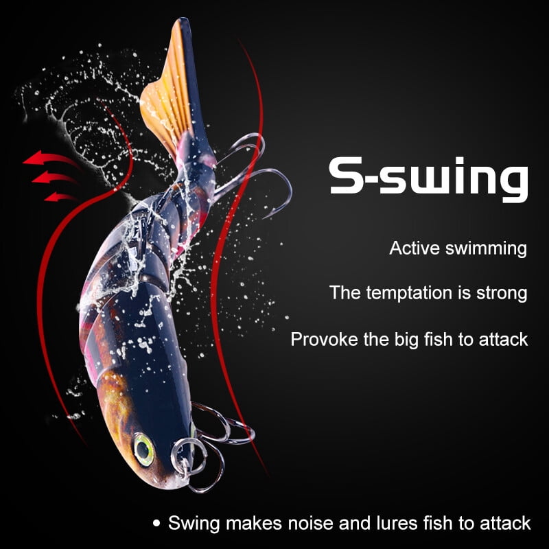 14PCS Lot Jointed Fishing Lure Swimbait Artificial Bait Wobblers 7 Segment USA