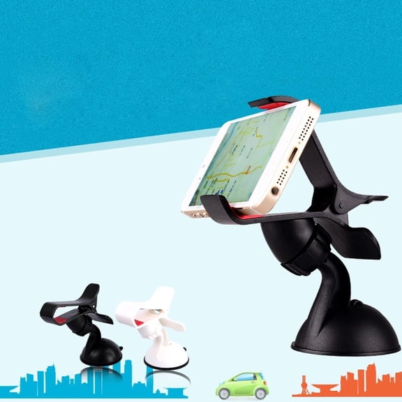 FOMIYES Black Car Phone Stand 360 Rotatable Easy-Remove Suction Base