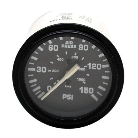 Faria Boat Air Pressure Gauge OP3113A | 2 Inch Euro Black