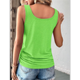 thumbnail image 4 of Camisetas Sin Mangas con Cuello en U para Mujer, Camisetas Informales de Verano con Botones Sueltos y Sin Mangas Tipo Henley Verde Hierba XXL, 4 of 10