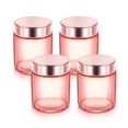 thumbnail image 1 of Frascos de vidrio Cositina, paquete de 4, 100 ml, rosas con tapas doradas, 1 of 6