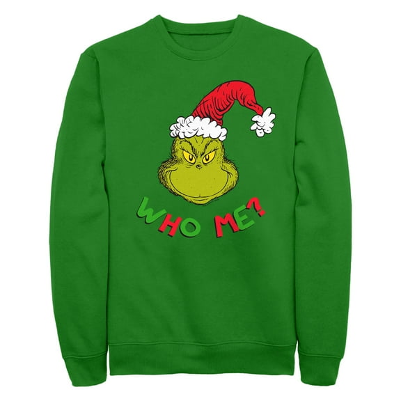 Men's Dr. Seuss Christmas The Grinch Who Me Sweatshirt