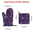 thumbnail image 4 of PUREYAH Oven Mitts And Pot Holders Sets, Kitchen Purple Flower Texture Oven Gloves Hot Pads Heat Resistant 4 Pieces, 4 of 6