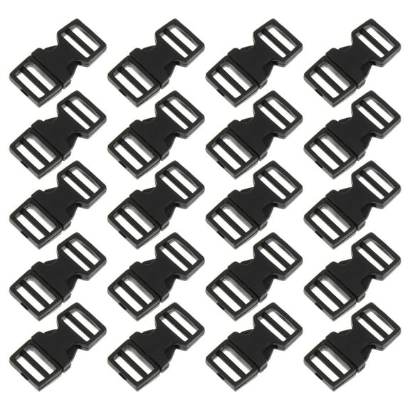LEORX 20pcs Quick Release Buckle Mini Black Plastic for Pet Collar and Craft Projects for Hobbyists