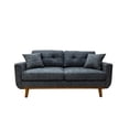 thumbnail image 4 of Timbernest 67.7" Loveseat Sofa, Mid-Century Loveseat Couch with Wooden Legs, Blue Gray Tufted Upholstery, 4 of 8