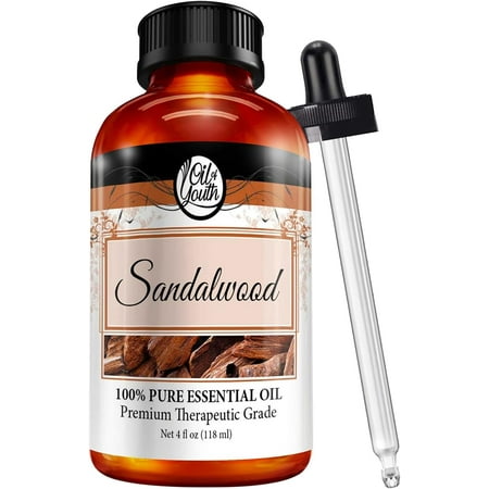 Oil of Youth Sandalwood Essential Oil - Therapeutic Grade for Aromatherapy, Diffuser, Meditation, Candle Soap Making - Dropper - 4 fl oz