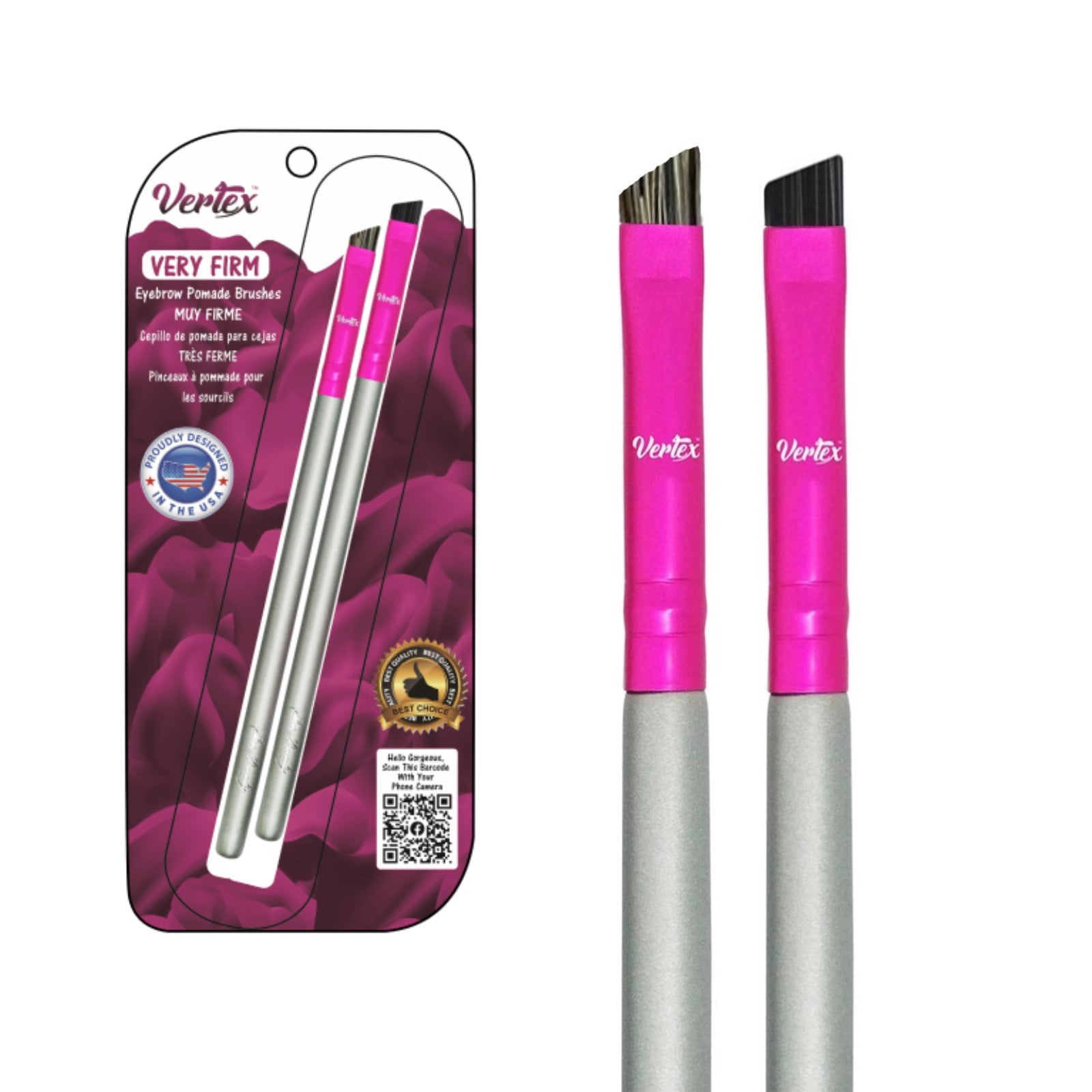 Vertex Beauty Eyebrow Brush FIRM For Filling Pomade Gel VERY Thin