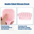 thumbnail image 6 of Unique Bargains Soft Silicone Bath Brush Back Scrubber Shower Handle Pink, 6 of 7