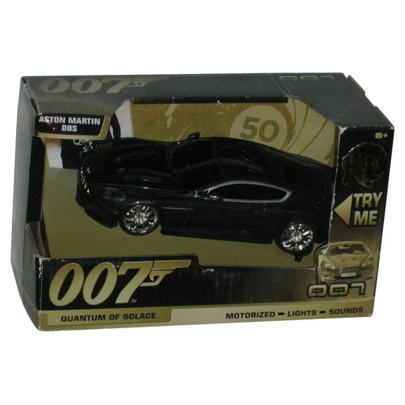 James Bond 007 Toy State (1990) Motorized Lights & Sounds Aston Martin DBS Black Car - (Quantum of Solace)