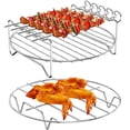 thumbnail image 1 of MesaSe 304 Stainless Steel Air Fryer Accessories with 5 Barbecue Sticks Set Of 2 Non-stick Air Fryer Rack for Most 5.3-5.8 QT Air Fryers Ovens, 1 of 7