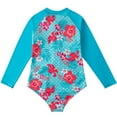 thumbnail image 2 of Child Girls Long Sleeve Rash Guard Swimsuit 2-12Y Floral Surfsuit One Piece Bathing Suit, 2 of 8