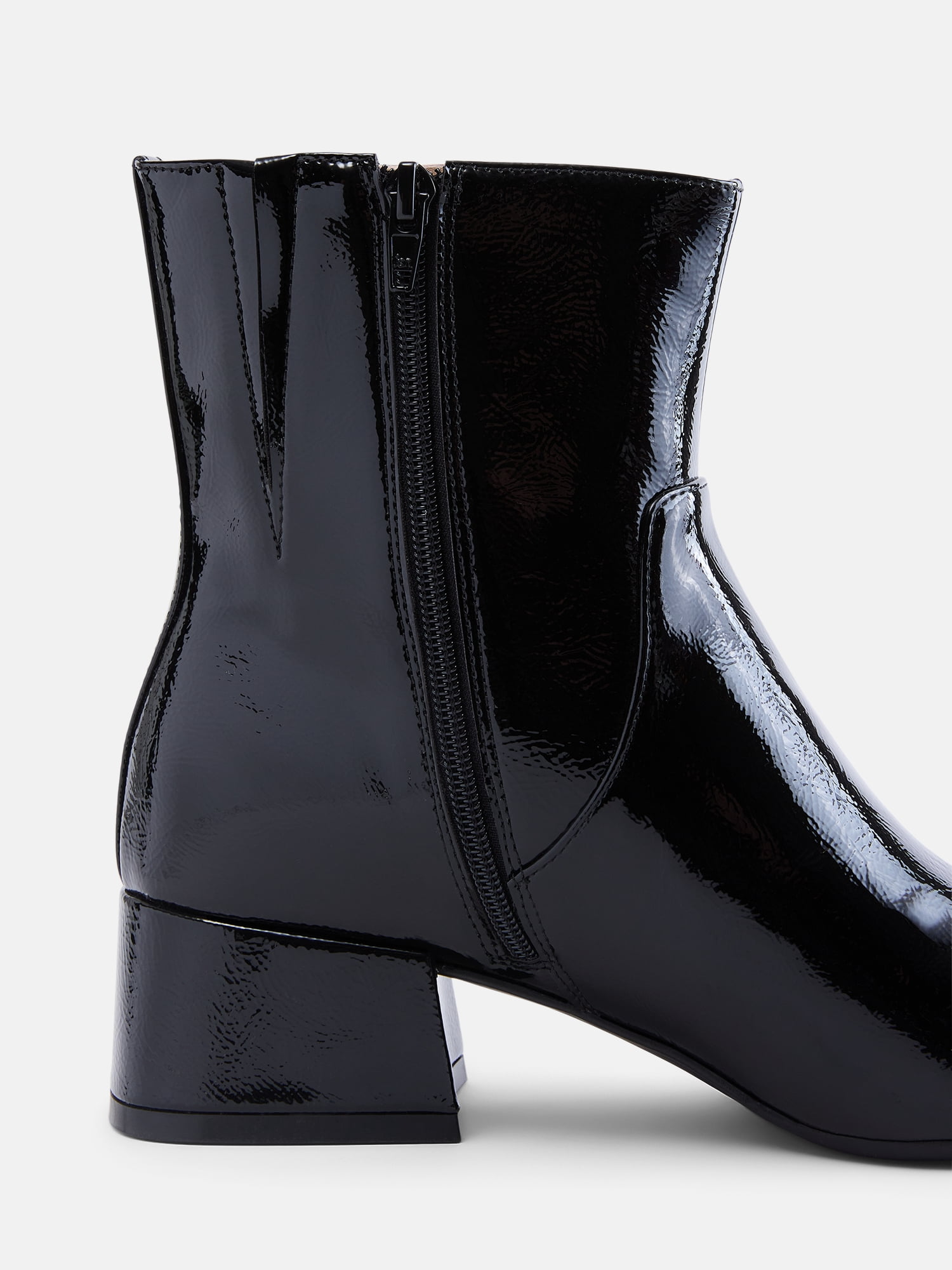 Scenario Women's Faux Leather Ankle Booties with Block Heel