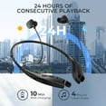 thumbnail image 6 of Mpow Neckband Bluetooth Headphones, Around The Neck Headphones 24H+ Playtime, Bluetooth Headsets with Call Vibration, Shark Jaw Design Wireless Earbuds+Noise Isolation/Built-in Mic/IPX7 Waterproof, 6 of 10