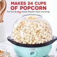 thumbnail image 2 of Dash SmartStore™ Stirring Popcorn Maker, Electric Popcorn Machine with Large Lid for Serving Bowl and Convenient Storage, 24 Cups – Aqua, 2 of 5