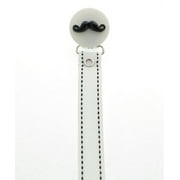 Handlebar Mustache Ribbon Pacifier Clip