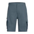 thumbnail image 4 of Emdiqzs Men's Cargo Shorts – Breathable Work Shorts with Elastic Waist & Multiple Pockets, Multipack Outdoor & Casual Wear Shorts for Men in Brown, Light Blue, Gray, Green, 4 of 5