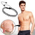 thumbnail image 4 of Xihbxyly Liquidación de verano Pulsera magnética de cálculos biliares negros Pulsera tejida retro con forma de piedra energética para la salud, 4 of 4