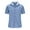 Blue, variant on Lolmot Men's Cotton Front Button Down Lapel Collar Solid Short Sleeve Shirt Summer Casual Beach Shirt