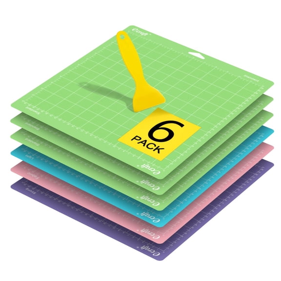 6 Pack 12x12 Cutting Mat for Cricut Maker 3/Explore 3/Air 2/One - Strong/Standard/Light/FabricGrip Adhesive Non-Slip Durable Mats