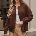 thumbnail image 4 of Bomber Jackets for Women 2025 Fall Long Sleeve Jacquard Lightweight Zip Up Casual Jackets Coat with Pockets Outerwear, 4 of 6