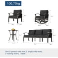 thumbnail image 6 of Gotland Aluminum Patio Furniture Set,6 Pieces 7 Seat Metal Outdoor Furniture Conversation Set w/Swivel Chairs,Black, 6 of 6