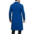thumbnail image 4 of Havenx Mens Wool Blend Casual Trench Coat Single Brested Notch Lapel Coats Wool Blend Long Jacket Peacoat with Pockets Fall Winter Windbreaker Fashion Thermal Jacket,Blue M, 4 of 4