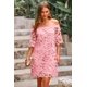 thumbnail image 3 of Vestido PRETTYGARDEN Mini de Encaje Floral Rosa con Hombros Descubiertos XL, 3 of 8