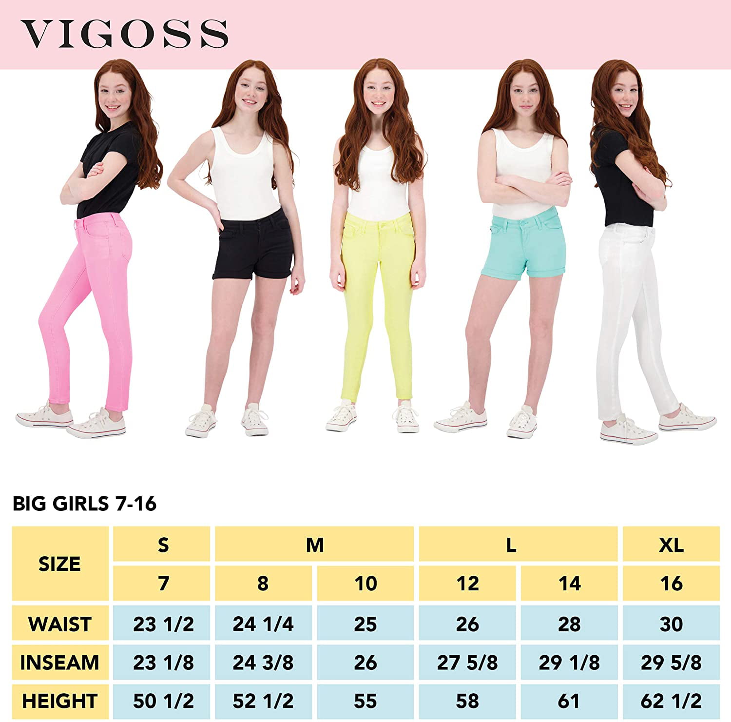 VIGOSS Stretchy Jeans for Girls 