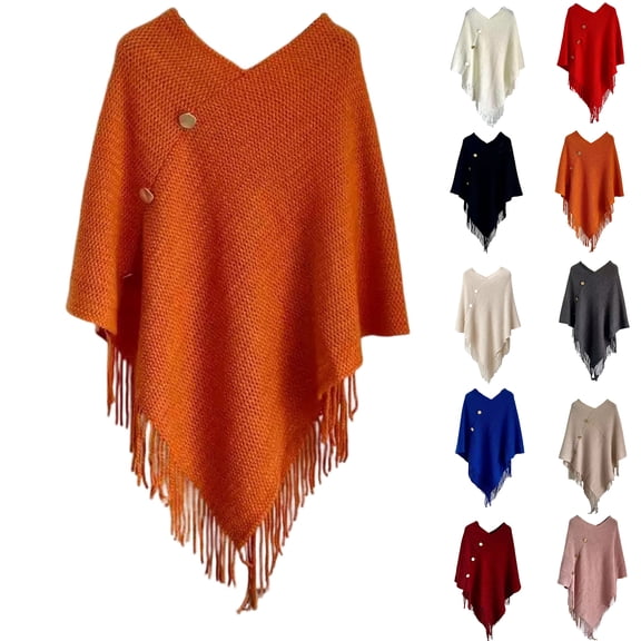 YIFUNIN Women's Fashion 2-in-1 Tassel Hooded Knitted Shawl, Versatile Travel Warm Outer Cape, Poncho Scarf for Women, Scarf Winter Multi-Way Wrap,Beige
