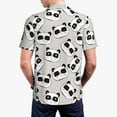 thumbnail image 4 of Balery Cute Panda Printed Men’s Short Sleeve Polo Shirt, Midweight Men's Shirt,Golf Polo shirts -Small, 4 of 9