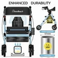 thumbnail image 4 of E-Western Foldable Rollator Walker for Seniors Heavy Duty Aluminum Frame with Seat 450 lb Capacity 8 Wheels Adjustable Height Lightweight and Portable Blue, 4 of 6