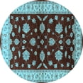 thumbnail image 1 of Ahgly Company Indoor Round Oriental Light Blue Industrial Area Rugs, 8' Round, 1 of 4