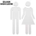 thumbnail image 2 of Chendee 1 Pair Acrylic Men&Woman Wc Door Sign Washroom Signage Sticker,Silver, 2 of 8
