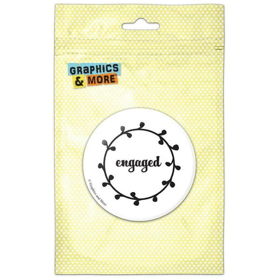 Engaged Floral Round Pinback Button Pin Badge